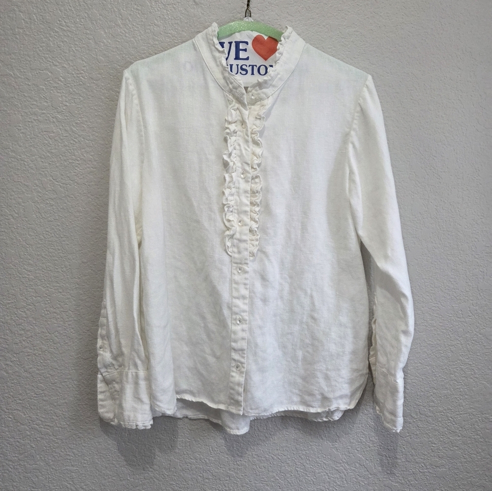 LOTTE.99 Linen ruffle shirt